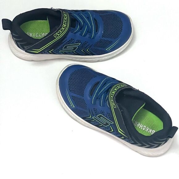 SKECHERS‎ Flex 2.0 Sneakers Toddler Sz 9 Blue Mesh Casual Stretch Athletic Shoes - Picture 3 of 13